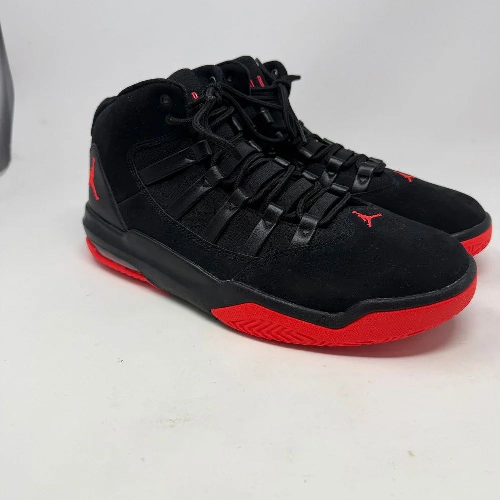 Jordan Basketball Shoes Mens 12 Max Aura Black Gym Red AQ9084-060 NEW